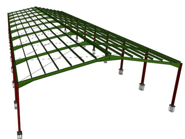 Modelo estructural de nave industrial en acero